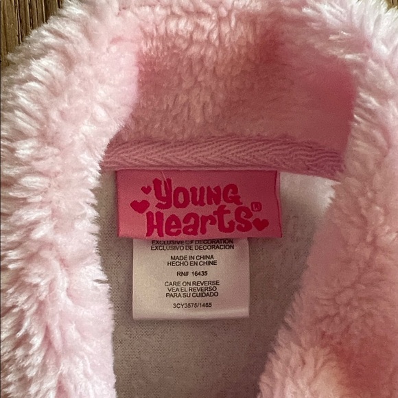 Young Hearts Baby Girl Jacket Pink and White Bunny Ballerina Print - Picture 2 of 5